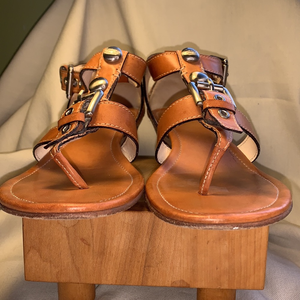 Coach slight wedge leather thong sandals EUC - Picture 4 of 16